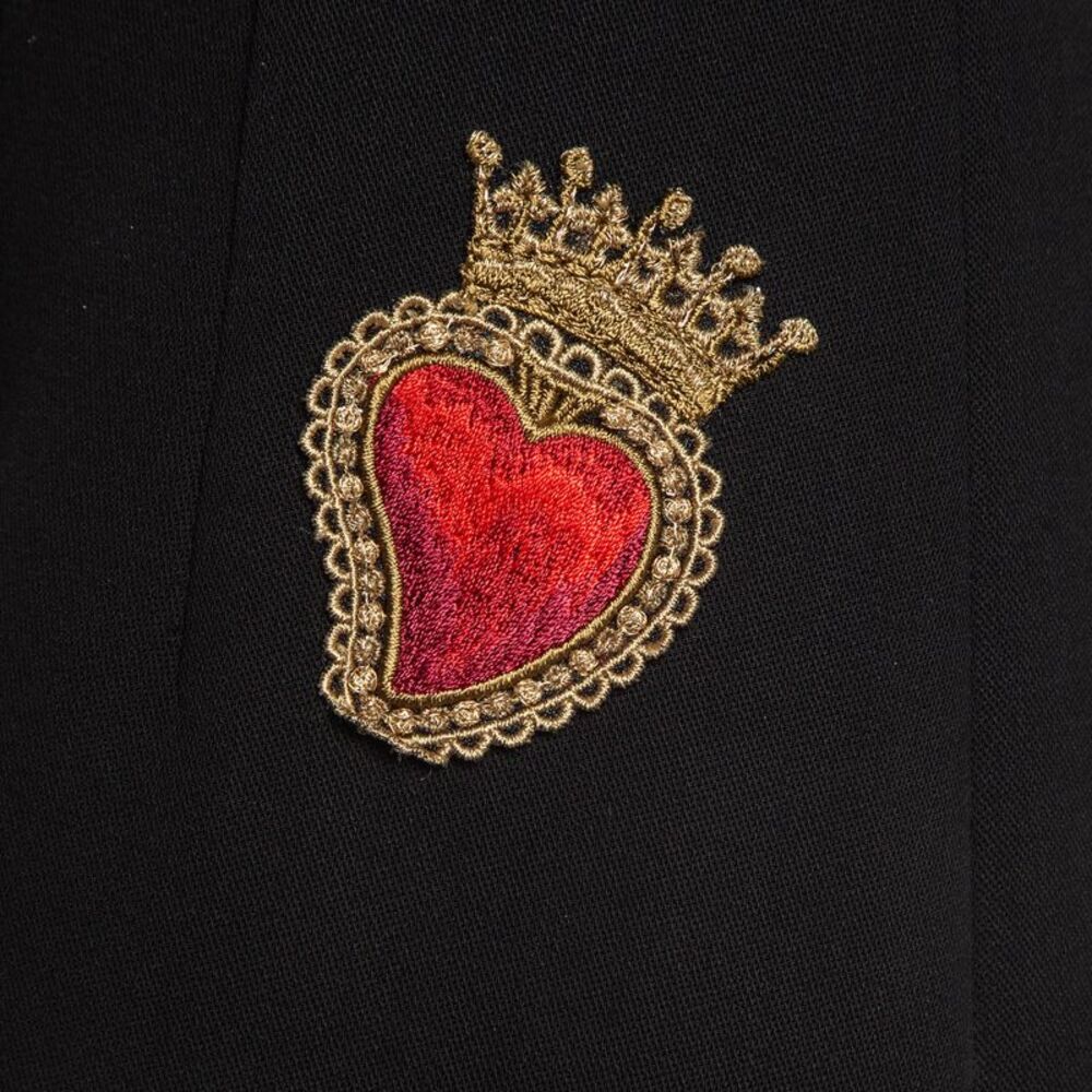 Dolce & Gabbana Black Applique Gabardine Button Detail Mini Skirt XS - Picture 4 of 4